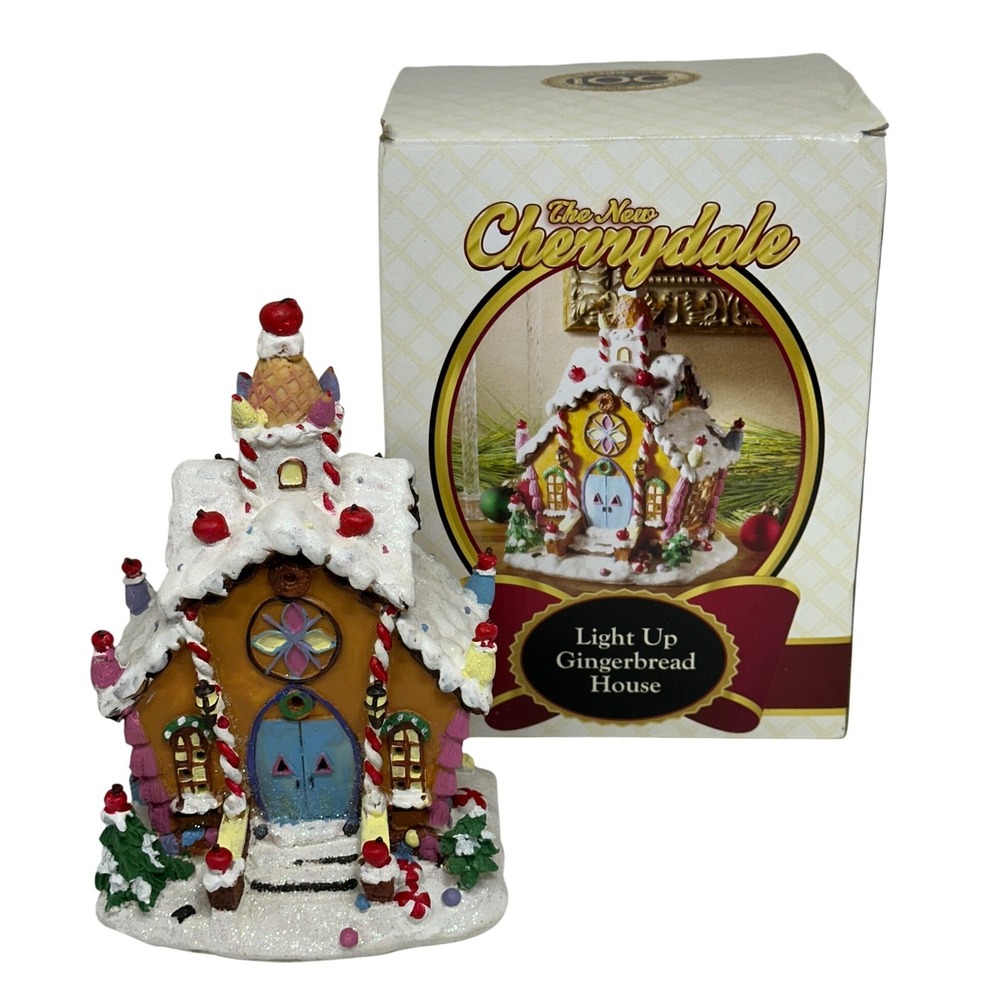 Cherrydale Light Up Gingerbread House Brown Christmas Decor Holiday Village 4883